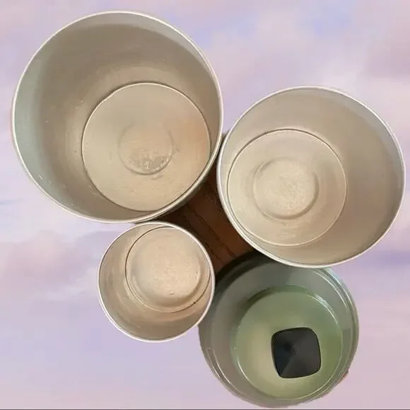 Vintage West Bend 3-pc Ombre Metal Kitchen Canister Set: Flour, Sugar, Tea Food Storage